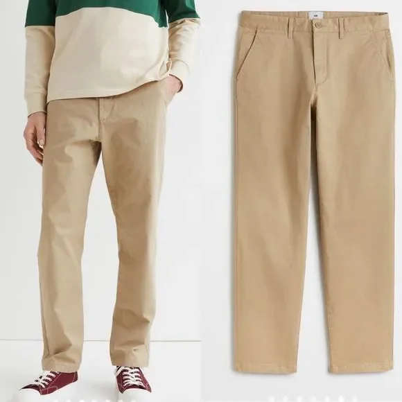 H&M Cotton Chino Khaki size 32x30 NEW - Picture 6 of 9